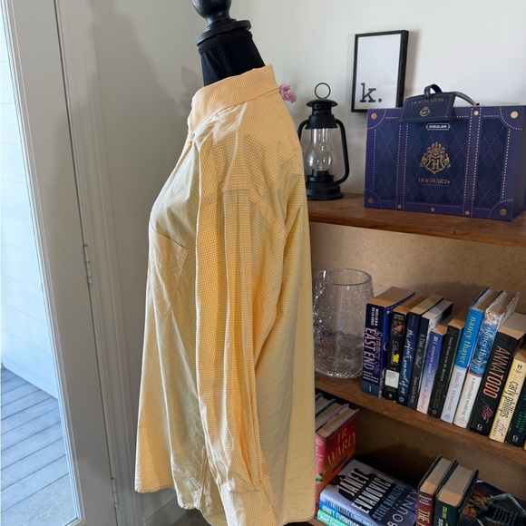 Yellow Gingham Casual Button Down Shirt - Picture 4 of 5